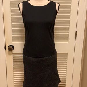 50. THML Shift Dress in Black with Tweed Skirt
